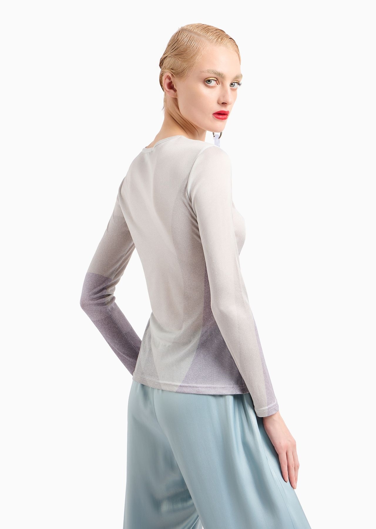 Printed silk interlock crew-neck jumper - 3