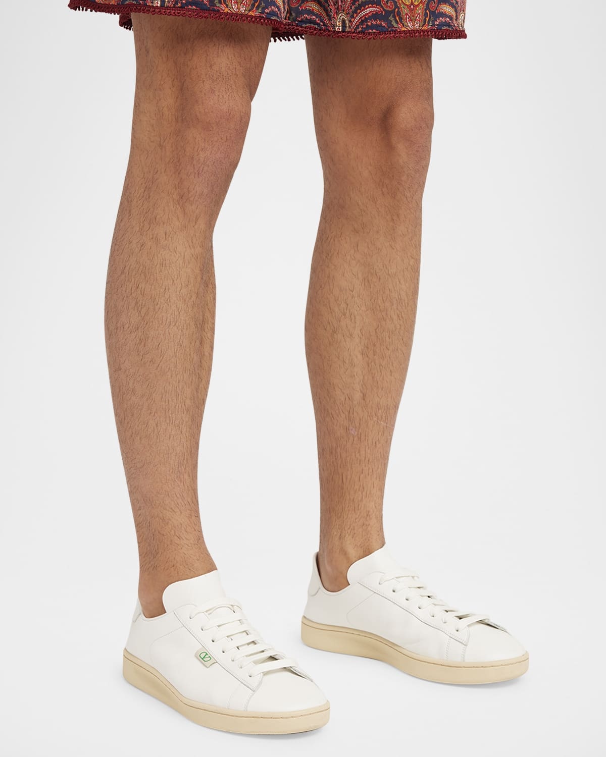 Men's Royco V Logo Calfskin Low-Top Sneakers - 2