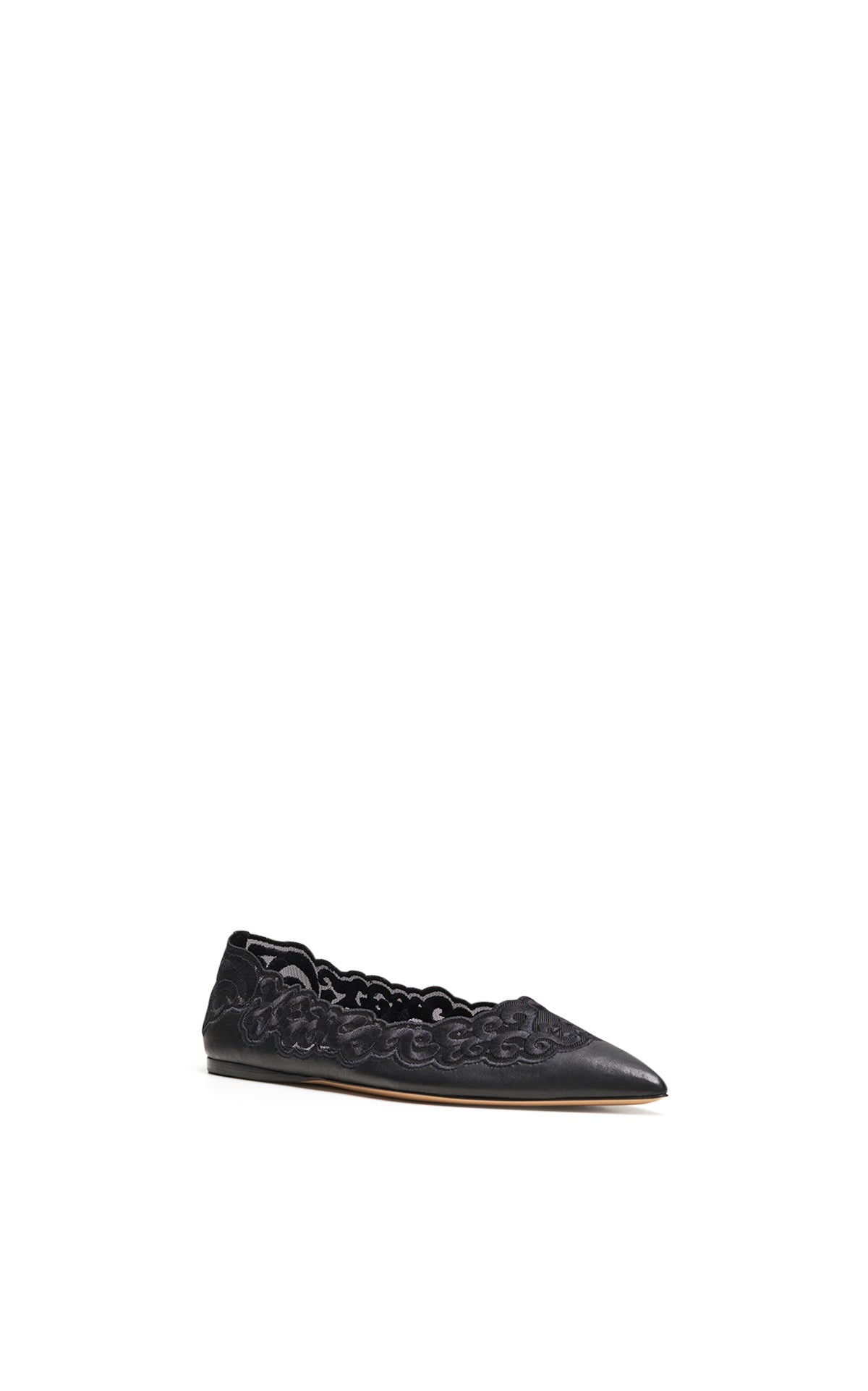 Ziva Flat Shoe in Black Nappa Leather - 2