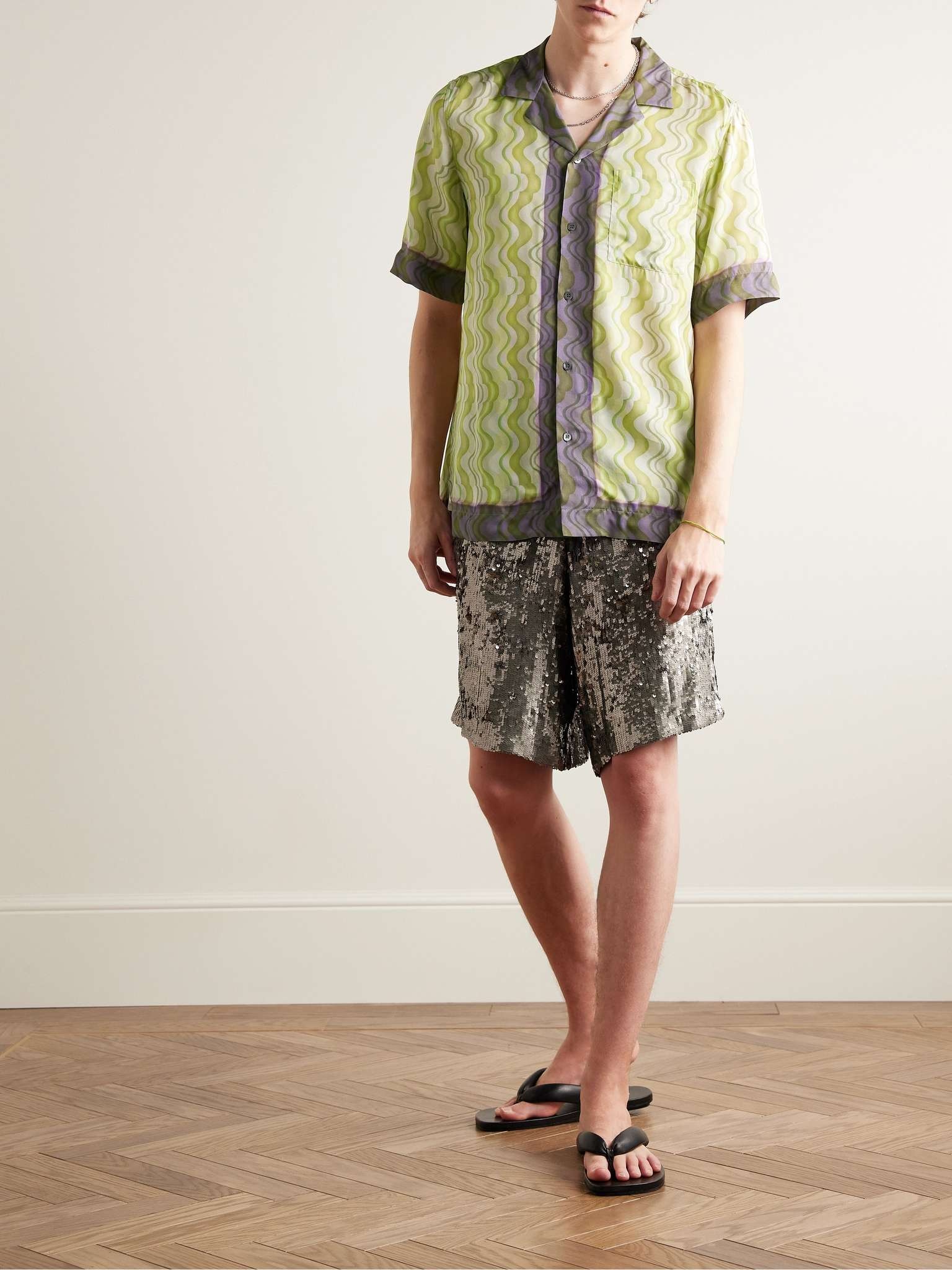 Camp-Collar Printed Crepe de Chine Shirt - 2