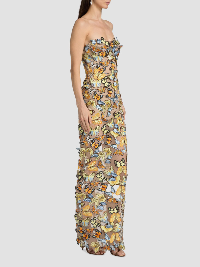 Women's Bella 3D Butterfly Dahlia Strapless Gown - Multi 4