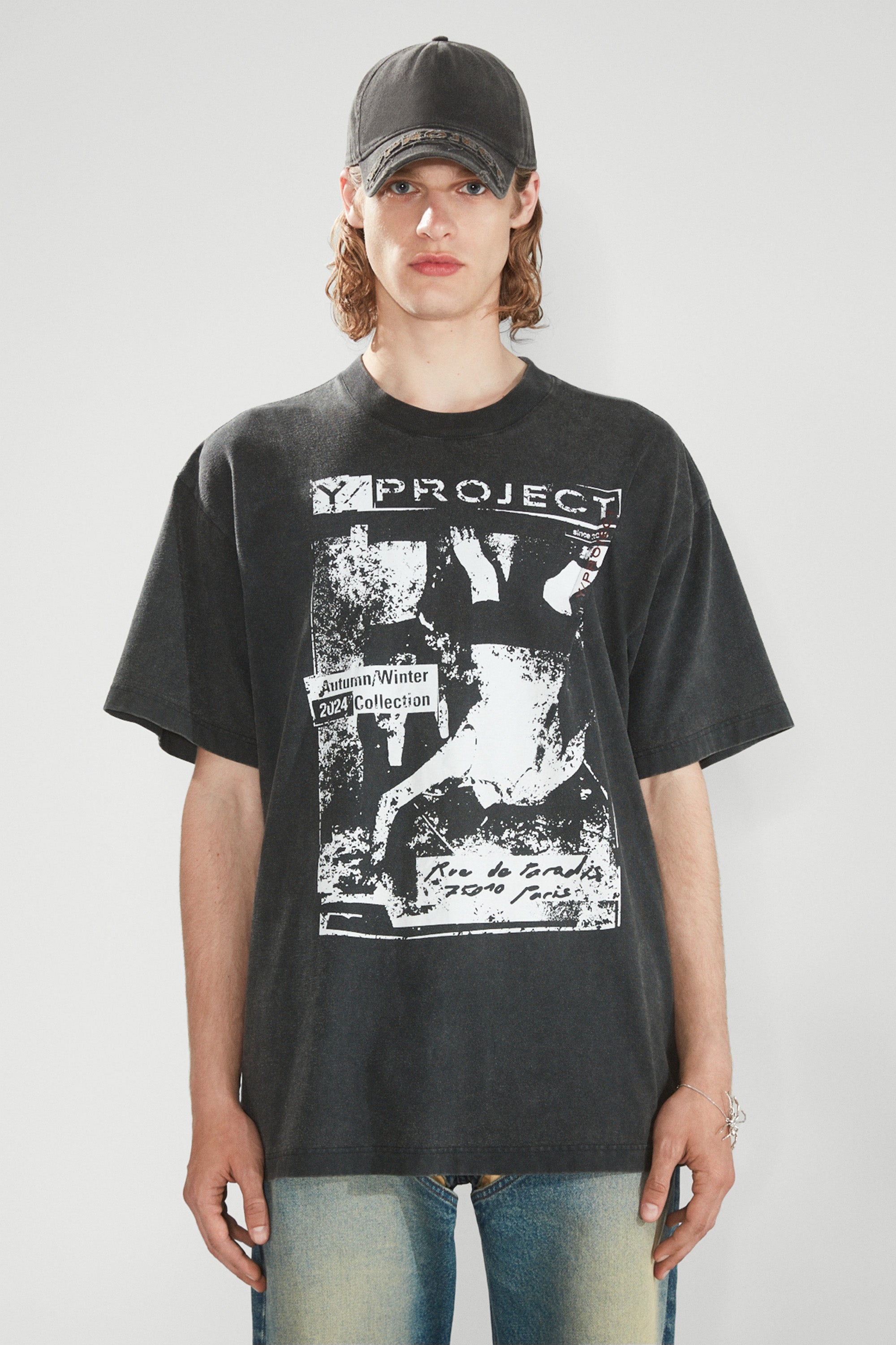 Rock Band Print Pinched Logo T-Shirt - 3