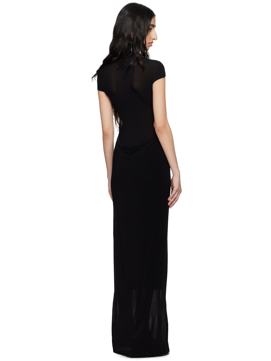 Black Light Viscose Jersey Sleeveless Maxi Dress - 3