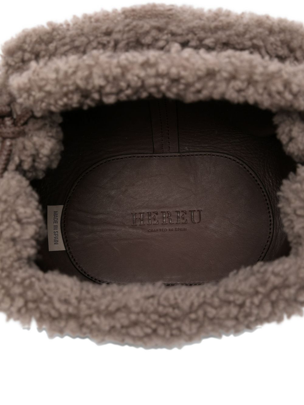 leather shearling tote bag - 4