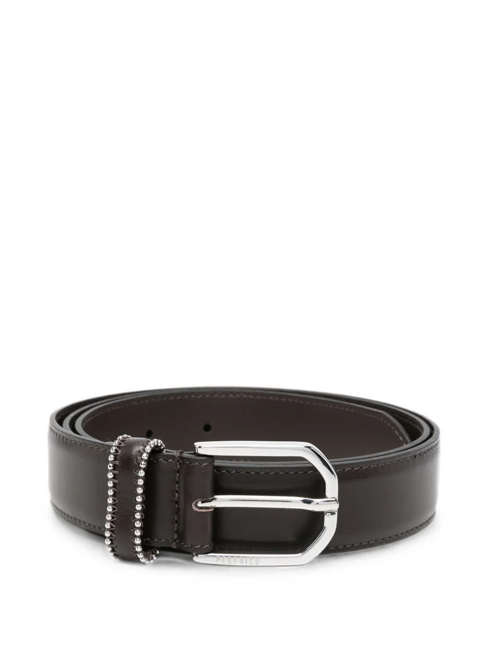 bead-embellished leather belt - 1