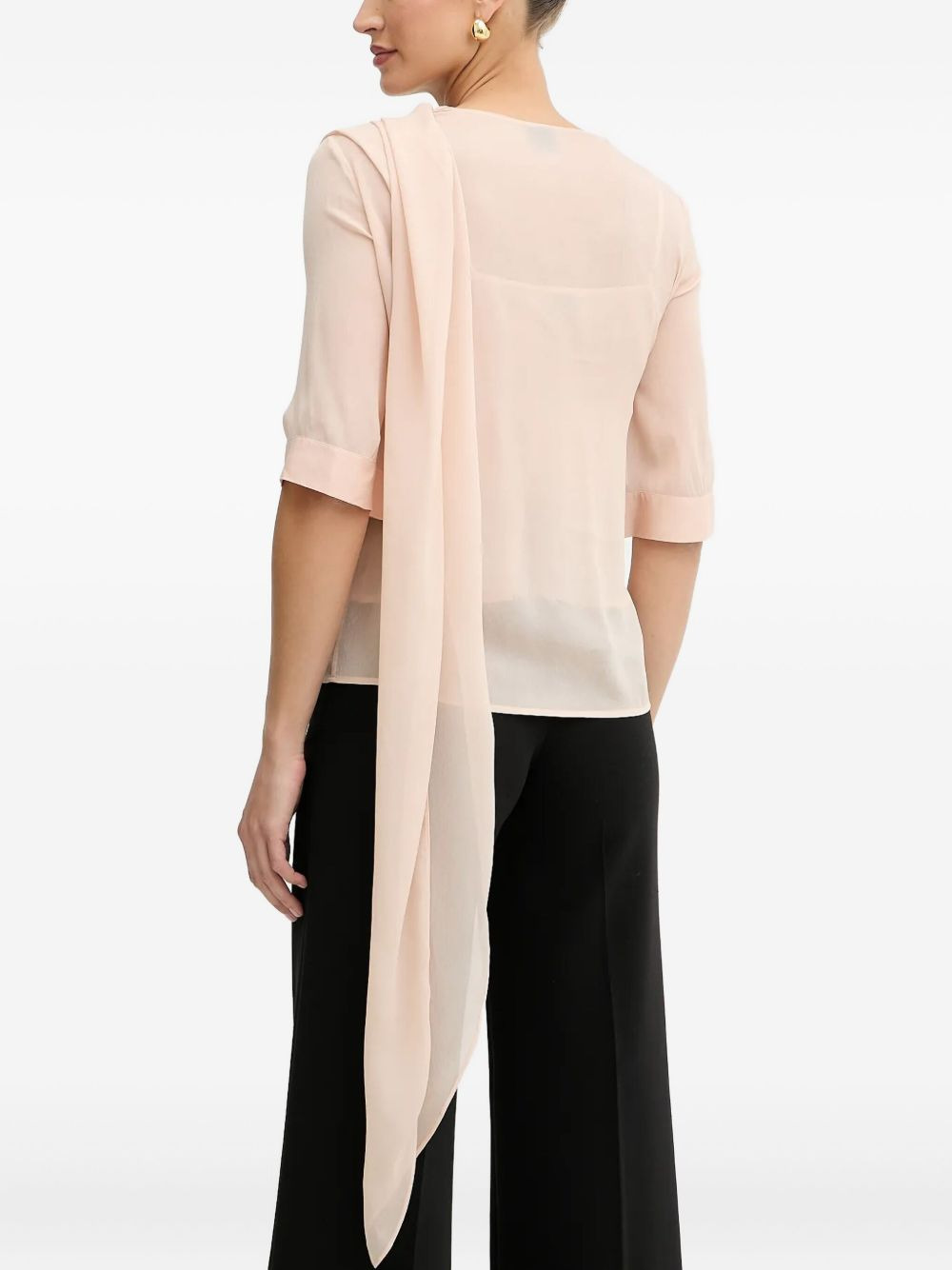 draped cowl-neck blouse - 3