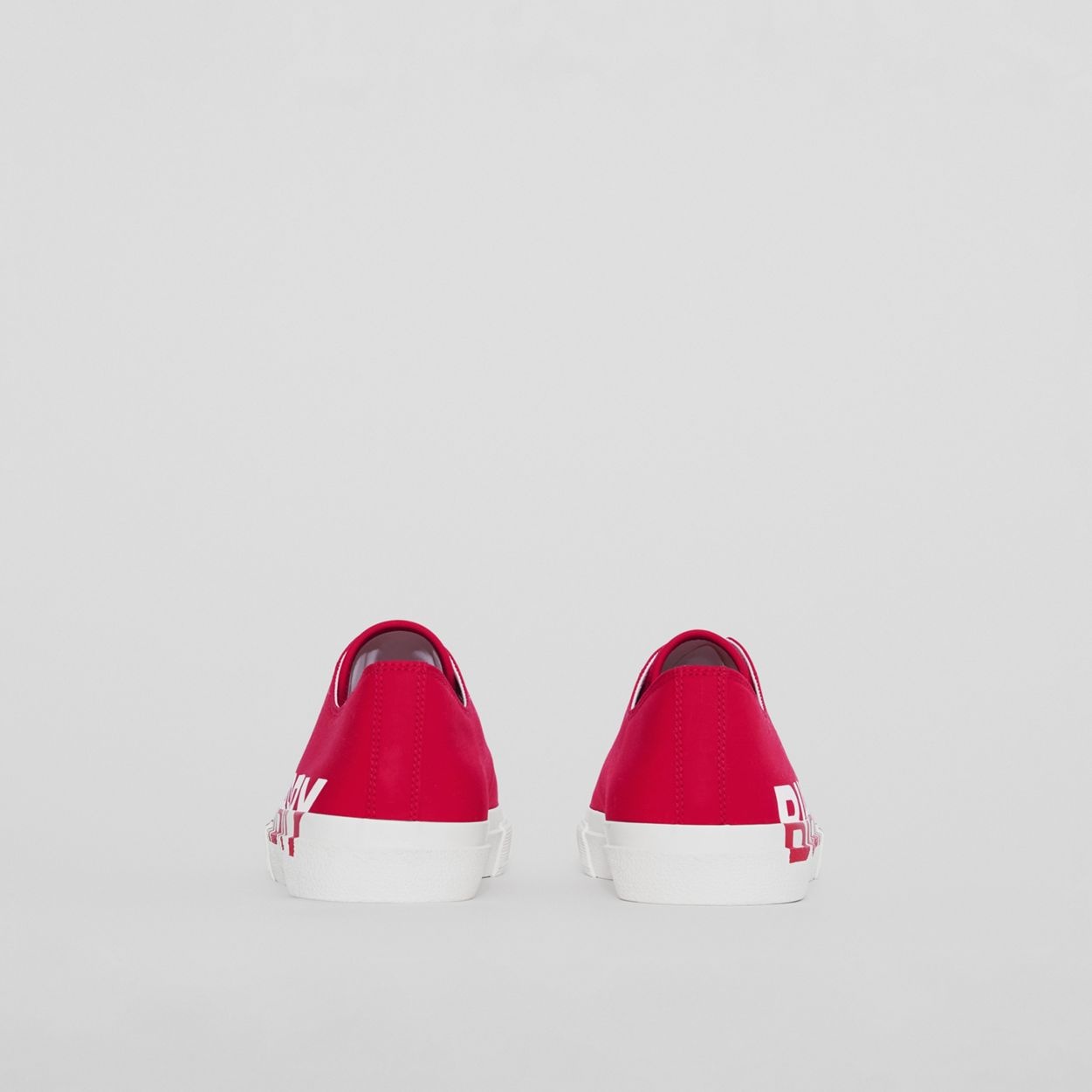 Logo Print Cotton Gabardine Sneakers - 6