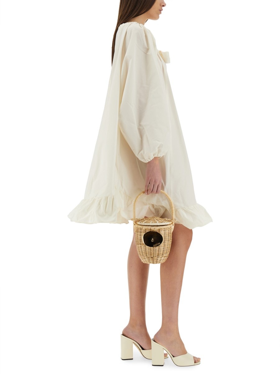 FLOUNCED HEMLINE DRESS MADE OF RECYCLED FLAKE - 2