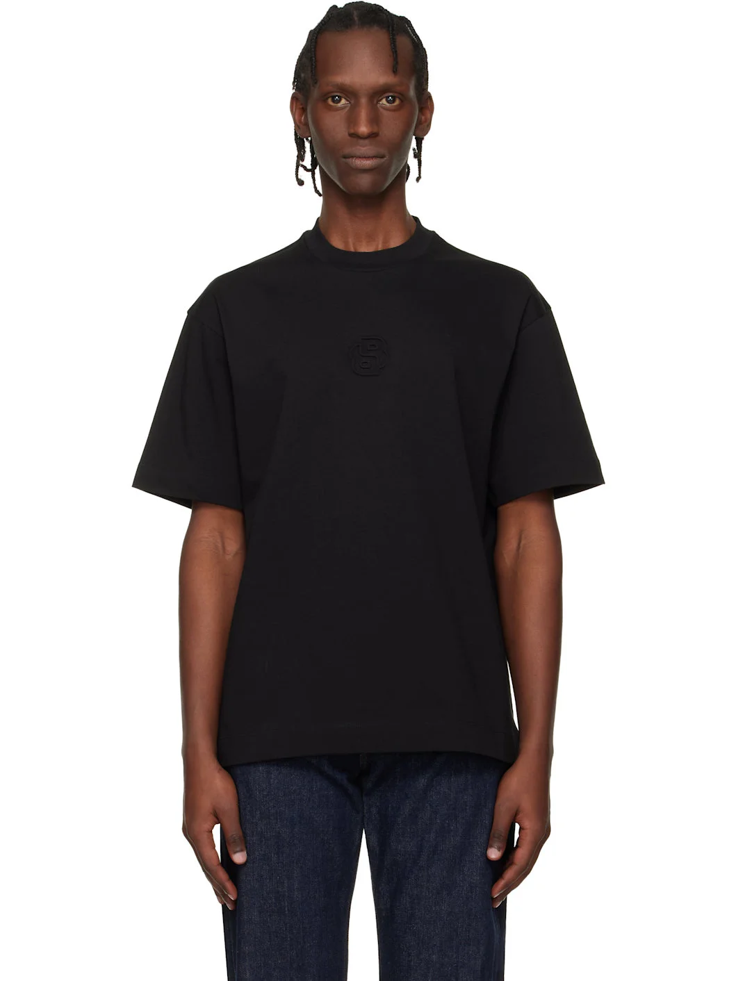 Black Embossed-Logo T-shirt - 1
