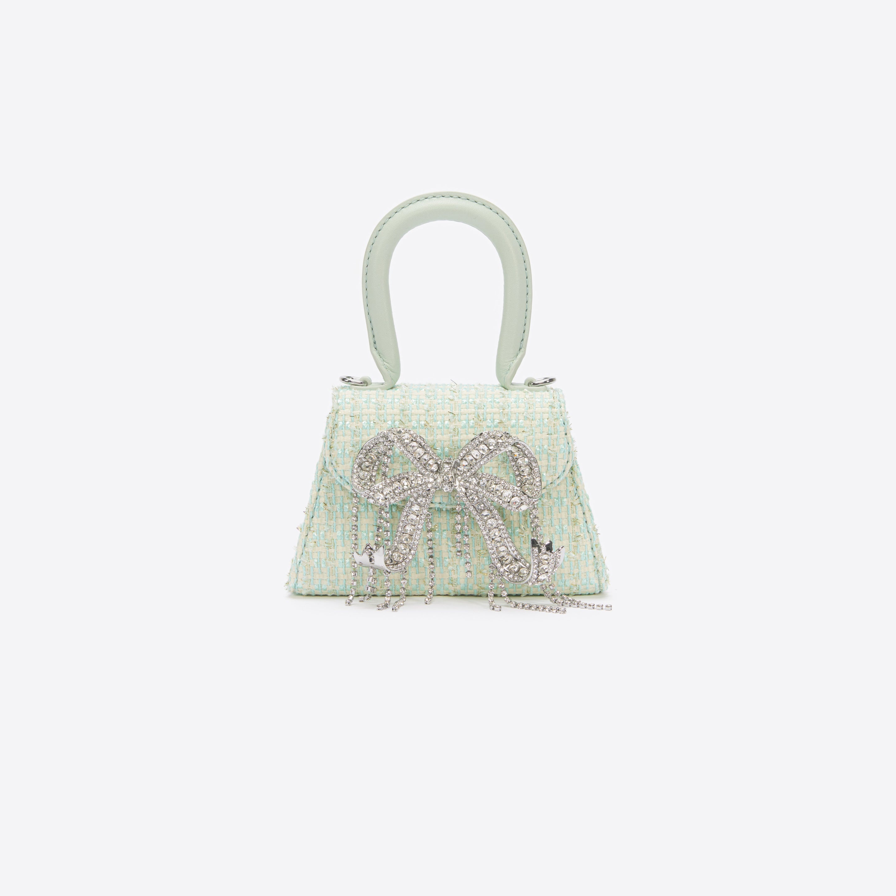 Mint Boucle Micro Bow Bag - 1