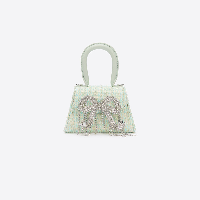 Mint Boucle Micro Bow Bag 1