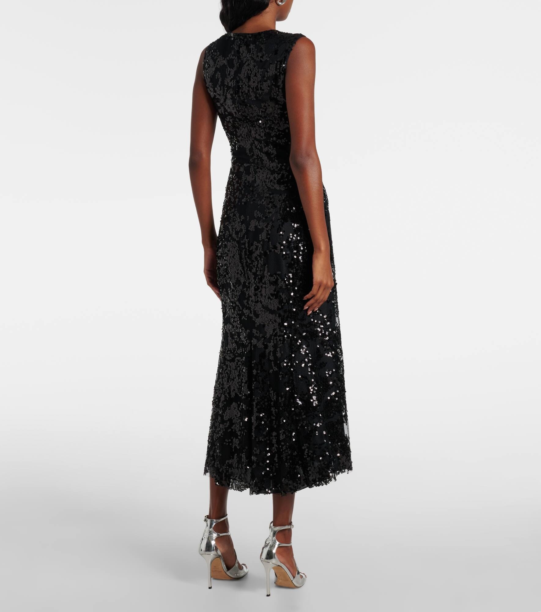 Sequined gathered midi dress - 3