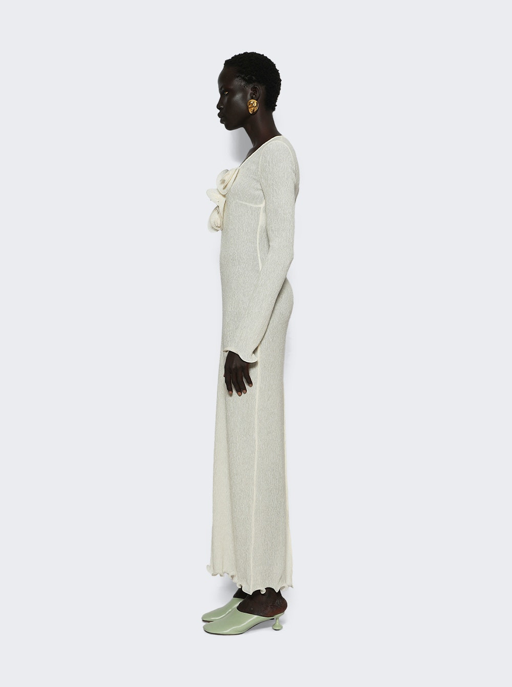 Crepe Beach Maxi Dress Cream - 3