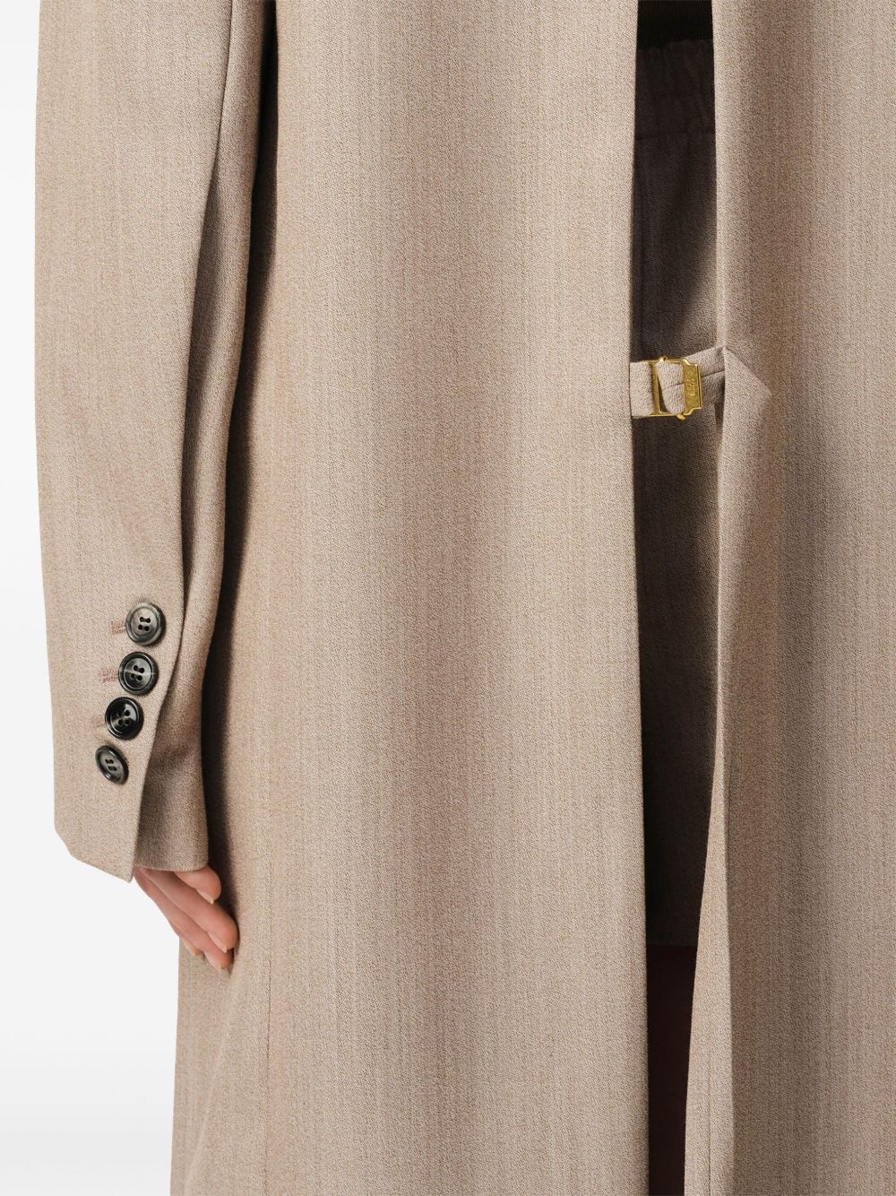 slit-detail maxi coat - 6