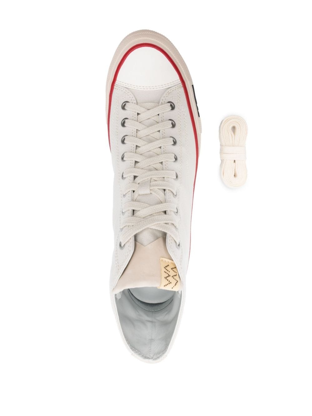 leather contrast canvas sneakers - 4