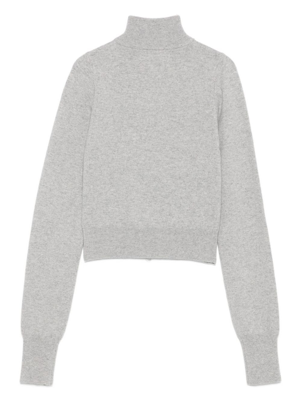 n°302 zip-front cropped cardigan - 2