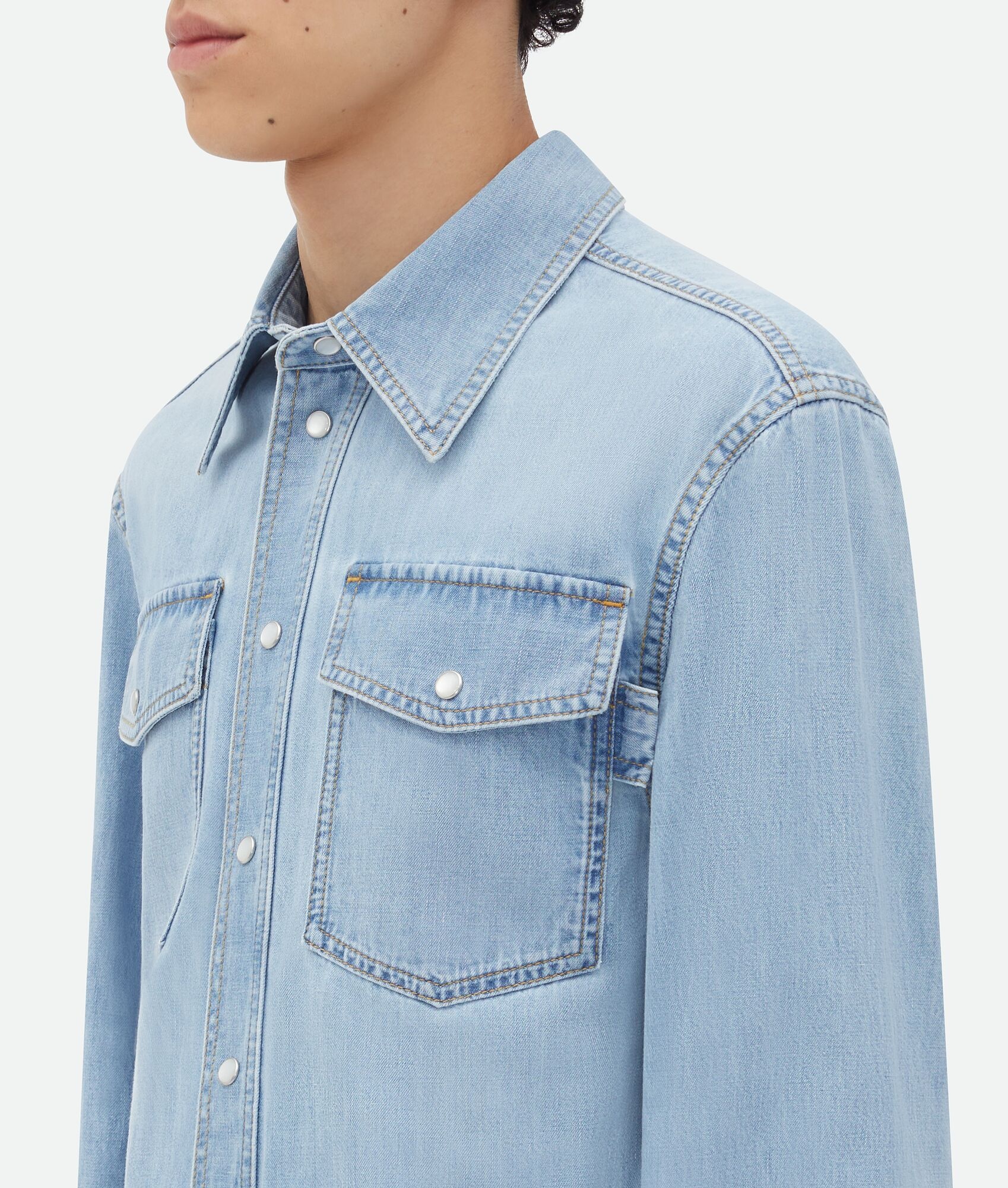 Light Bleached Denim Shirt - 4