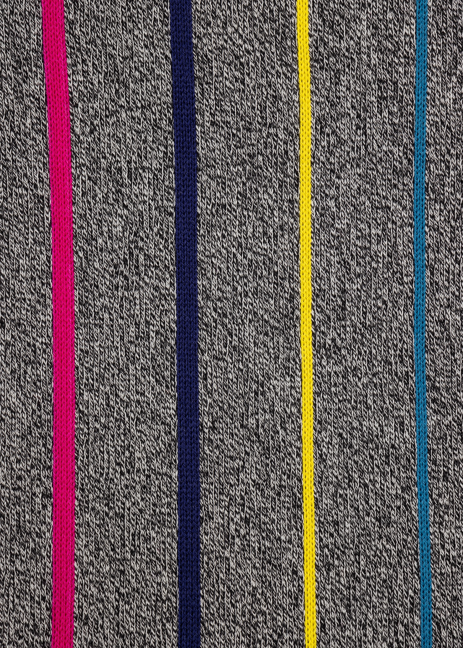 Grey Merino Wool 'Sports Stripe' Scarf - 4