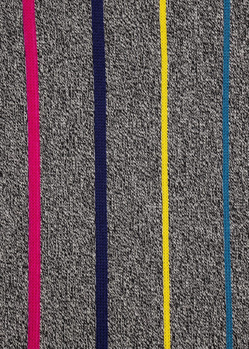 Grey Merino Wool 'Sports Stripe' Scarf 4