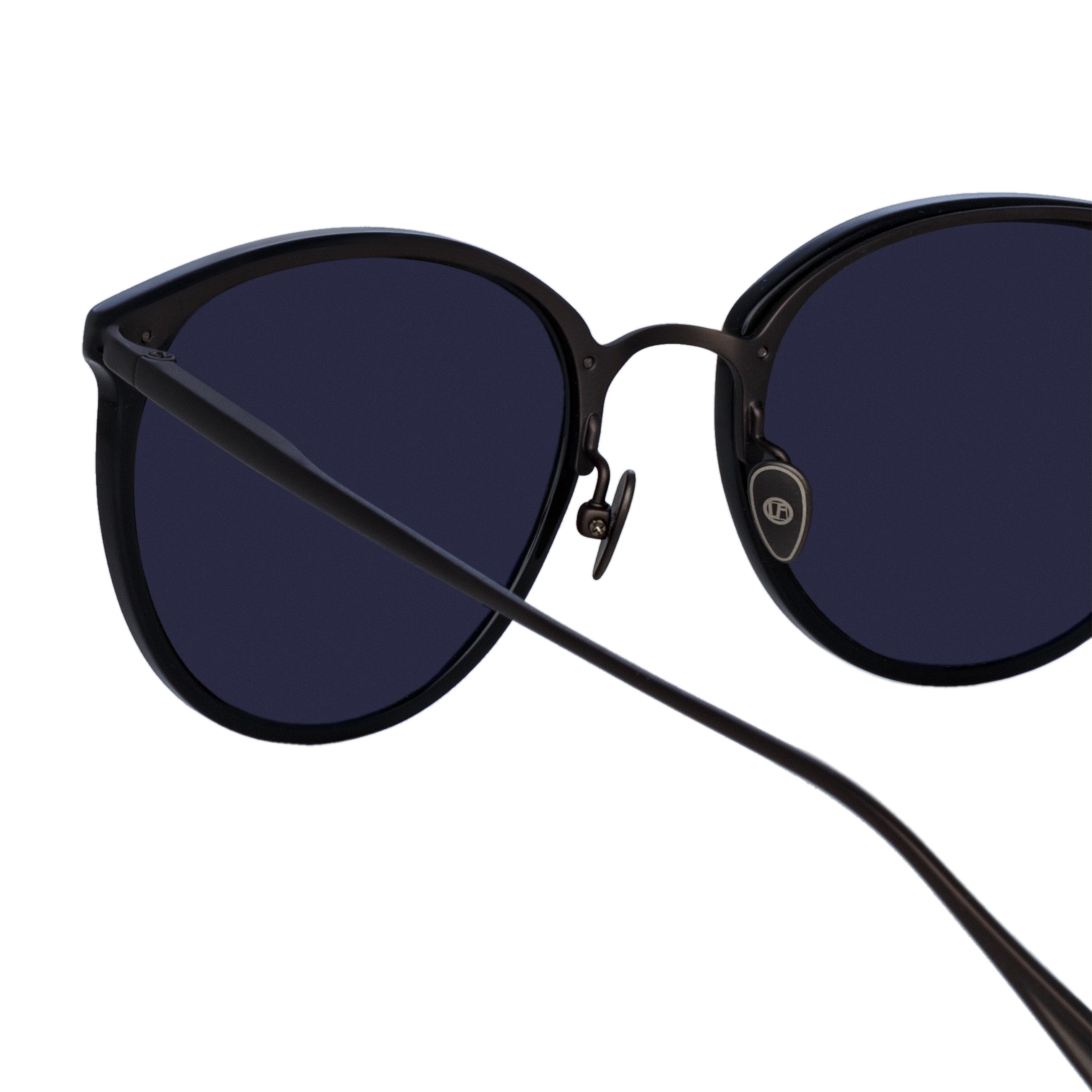 CALTHORPE OVAL SUNGLASSES IN BLACK AND MATT NICKEL - 5