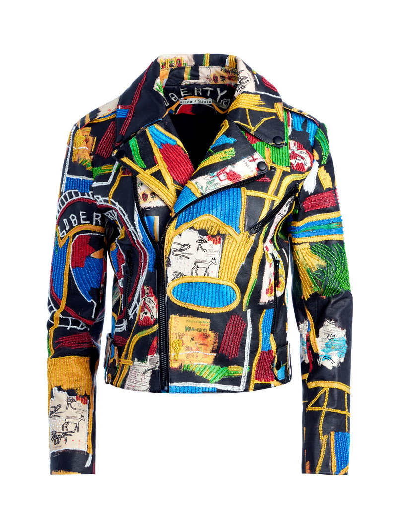 A+O X BASQUIAT CODY EMBELLISHED LEATHER JACKET 1