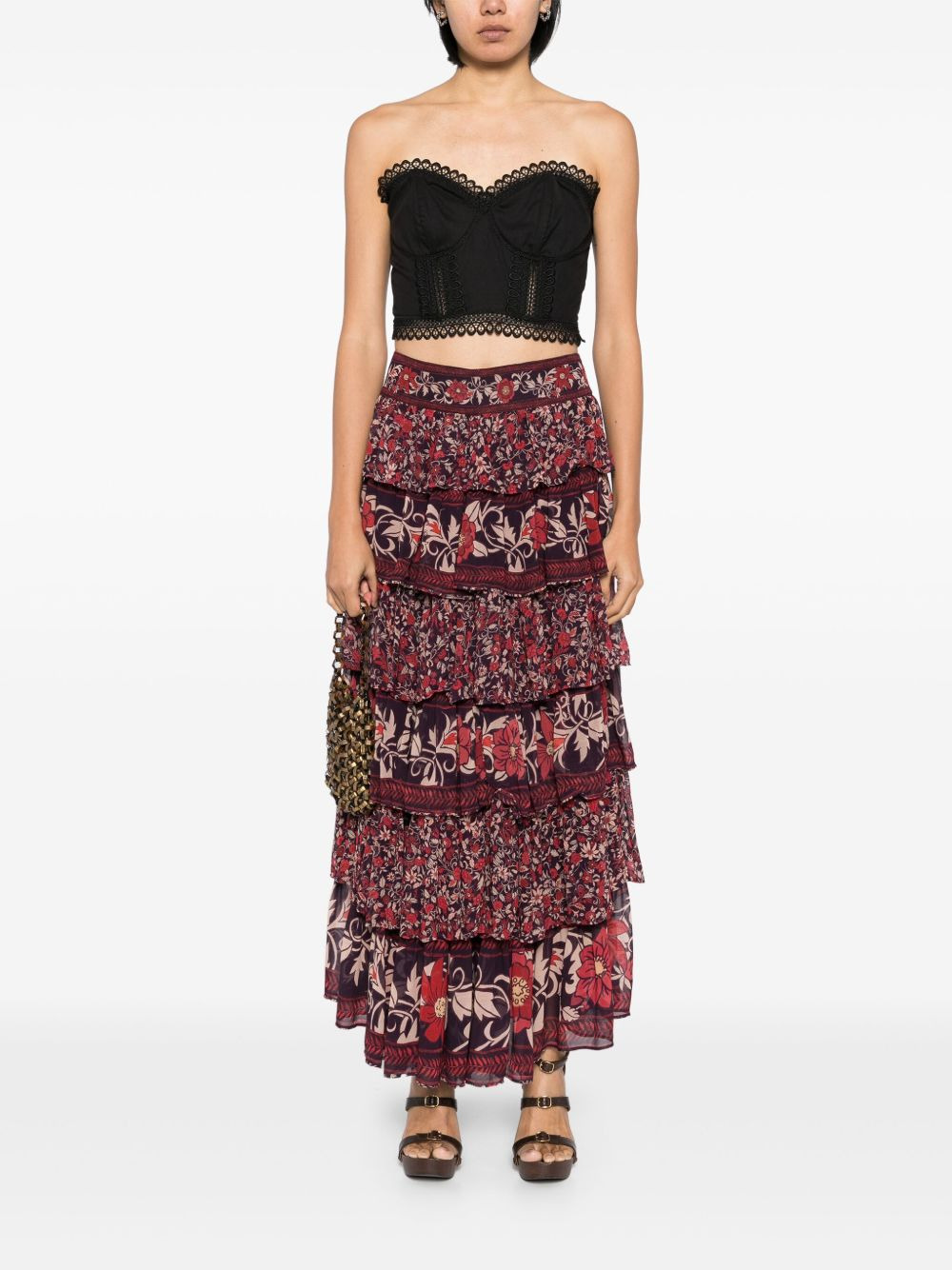 Chelsea garden ruffle maxi skirt - 2