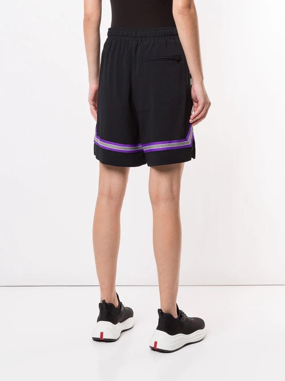 zebra panel logo print shorts - 4