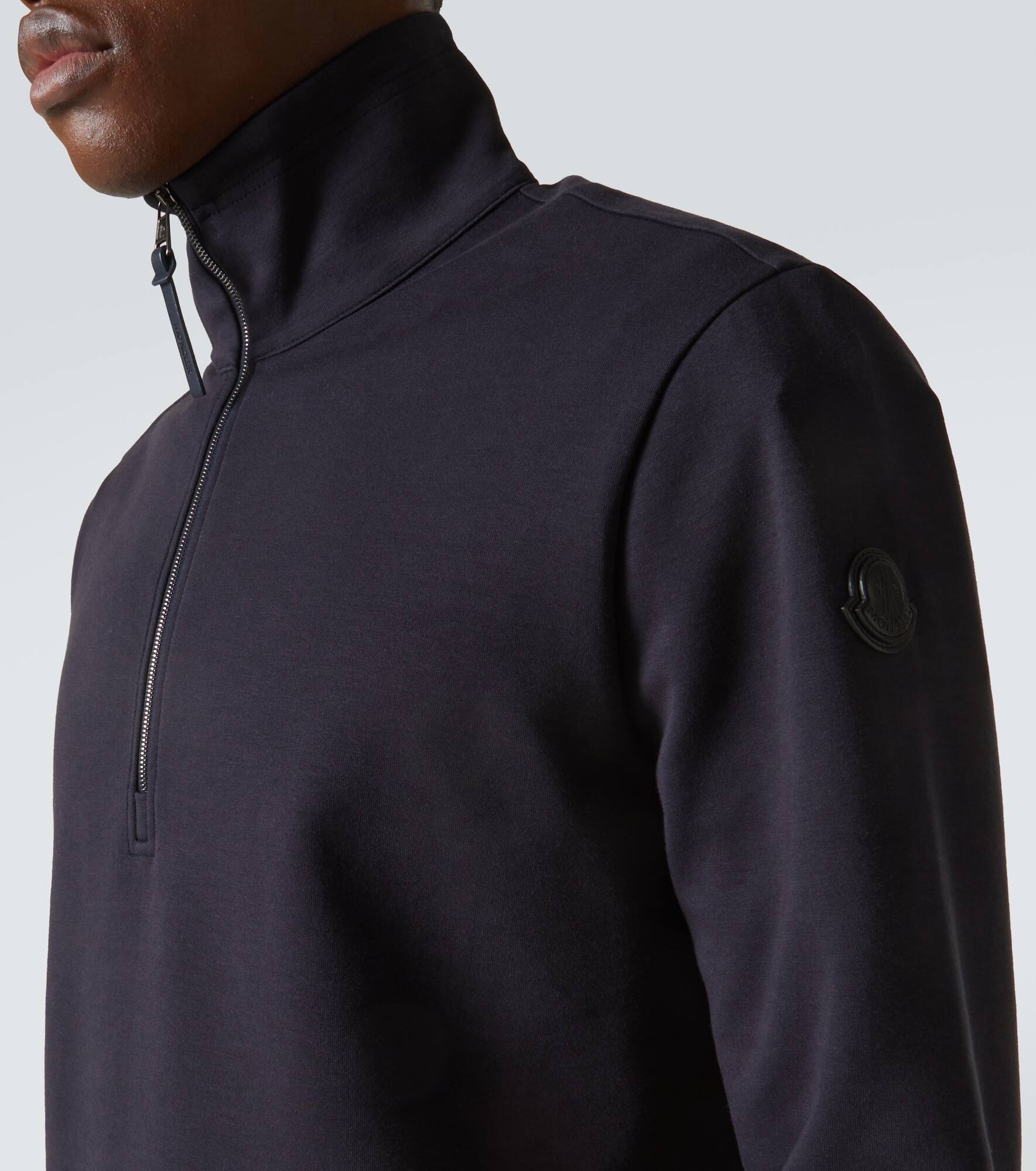 Cotton-blend half-zip sweatshirt - 5
