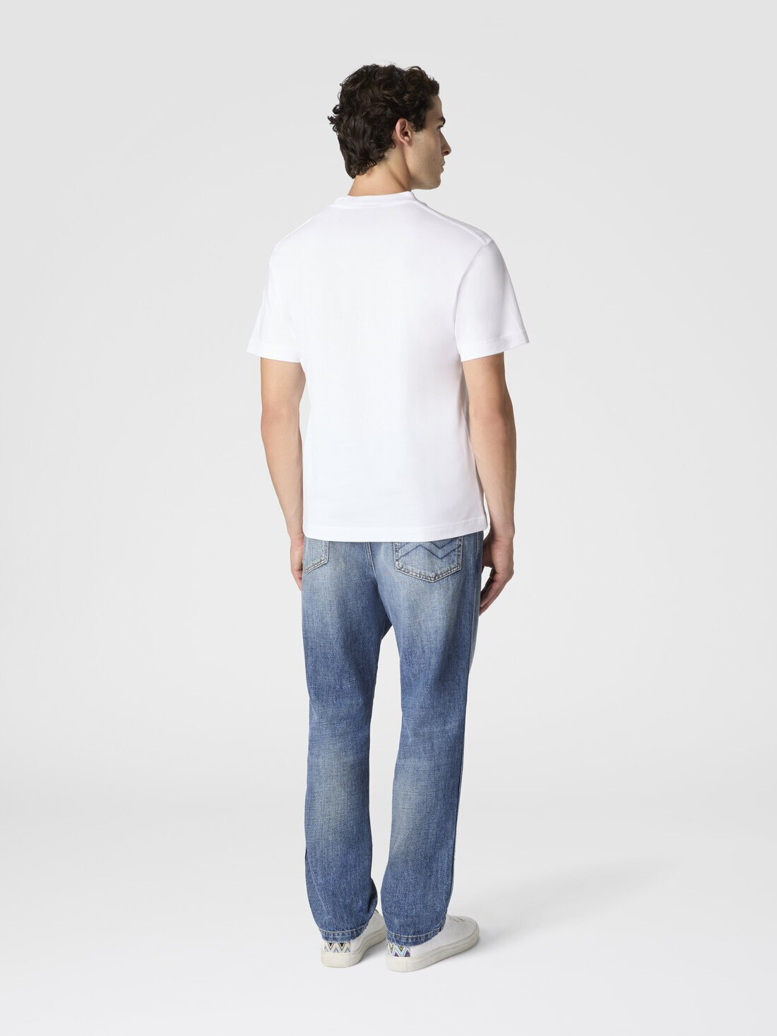 Short Sleeve T-Shirt with Flame Zigzag Insert and Logo - 3
