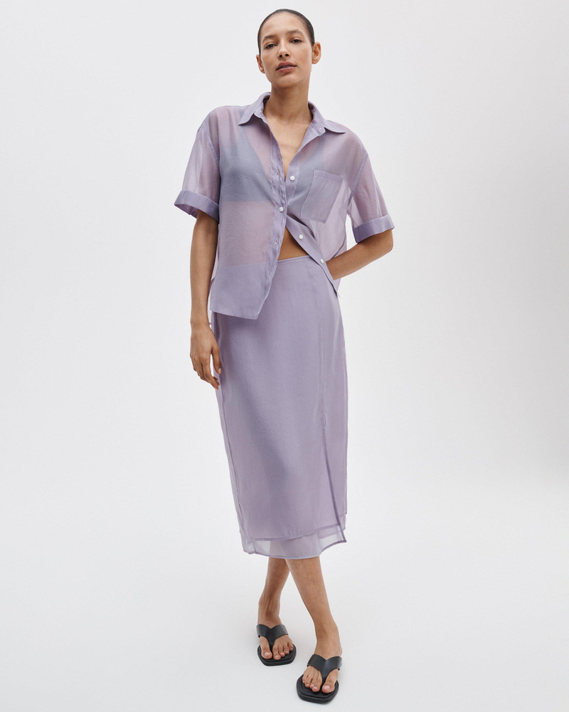 rag & bone Connie Organza Short-Sleeve Shirt outlook