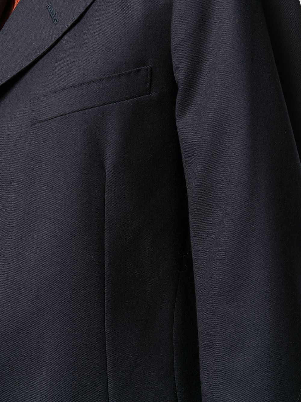 contrast-stitching wool blazer - 5