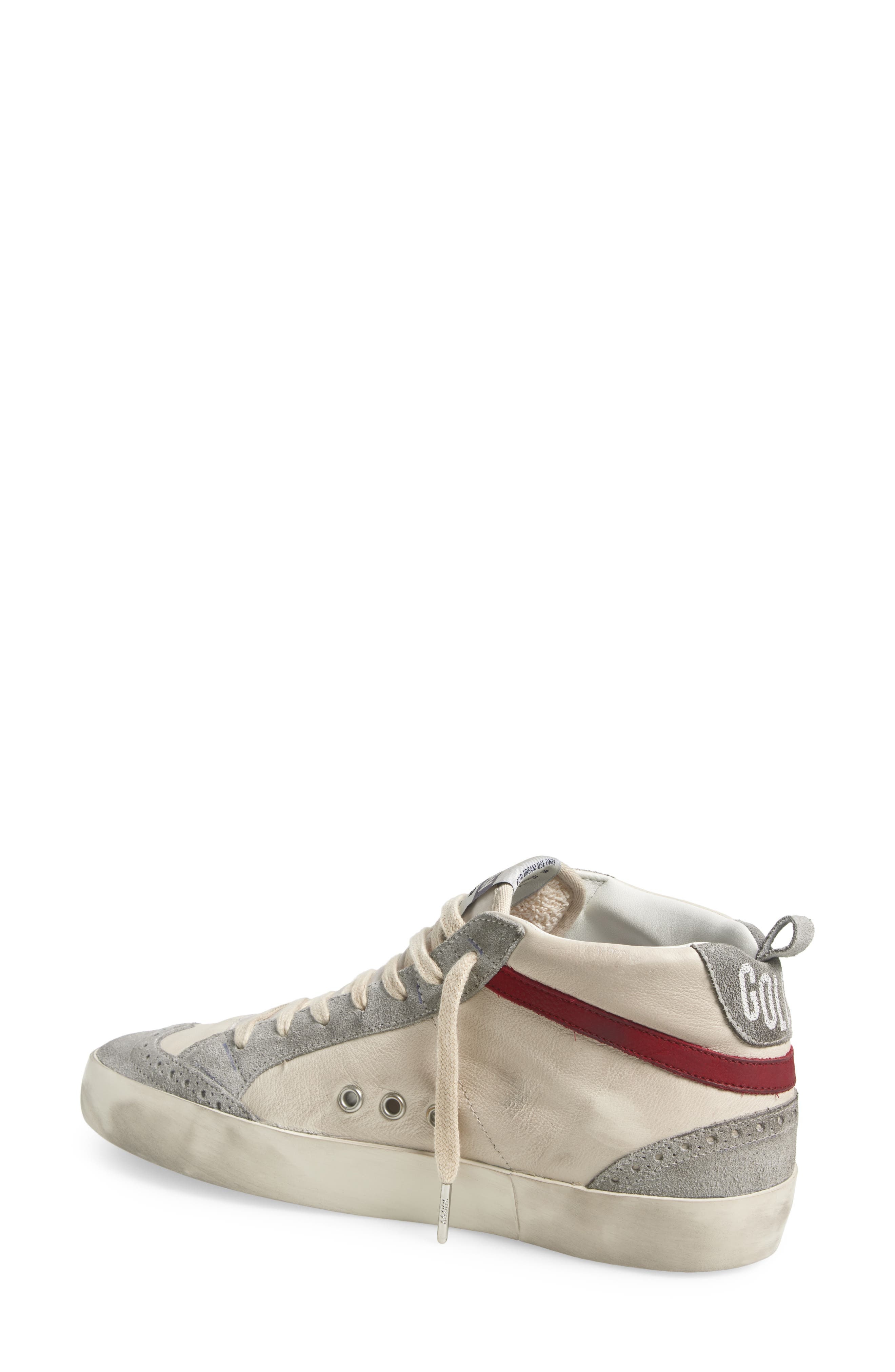 Golden Goose Mid Star Sneaker in White/Grey/Bordeaux/Red at Nordstrom - 2