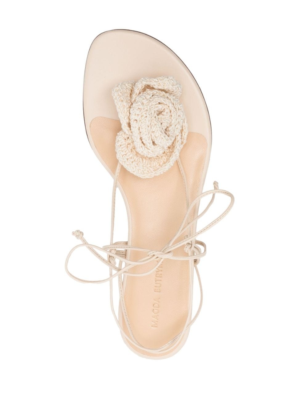 Flower crochet-knit sandals - 4