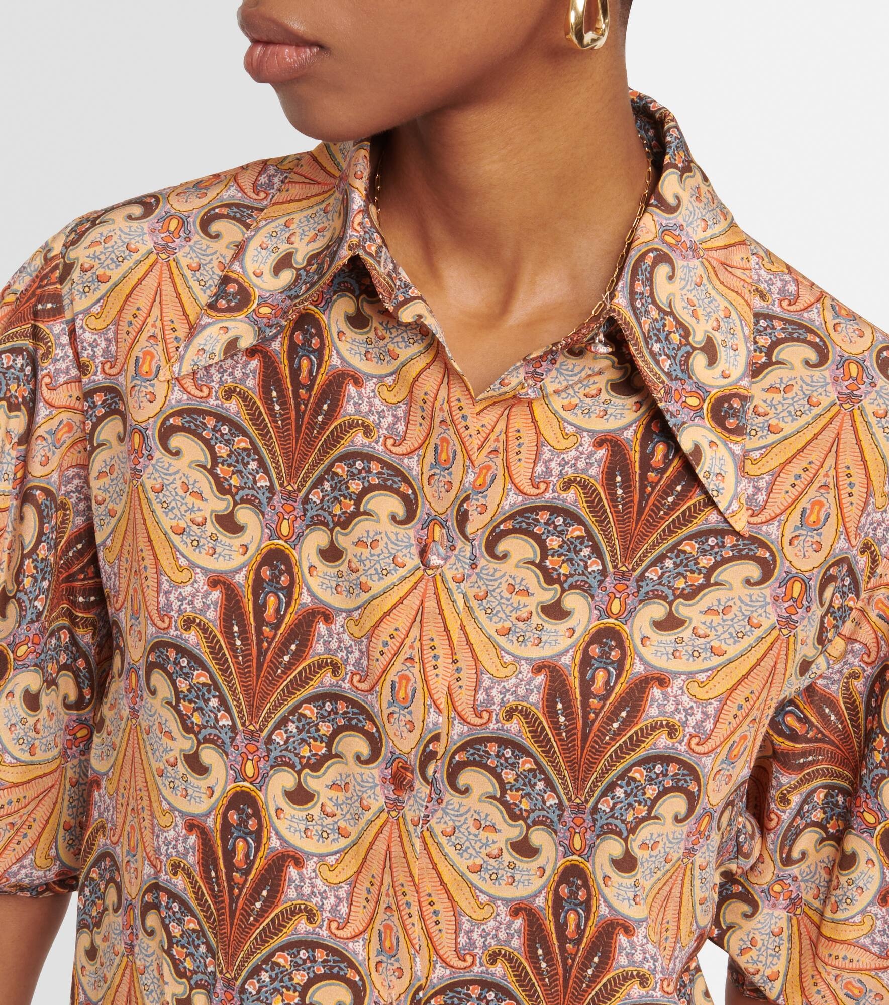 Printed silk top - 4