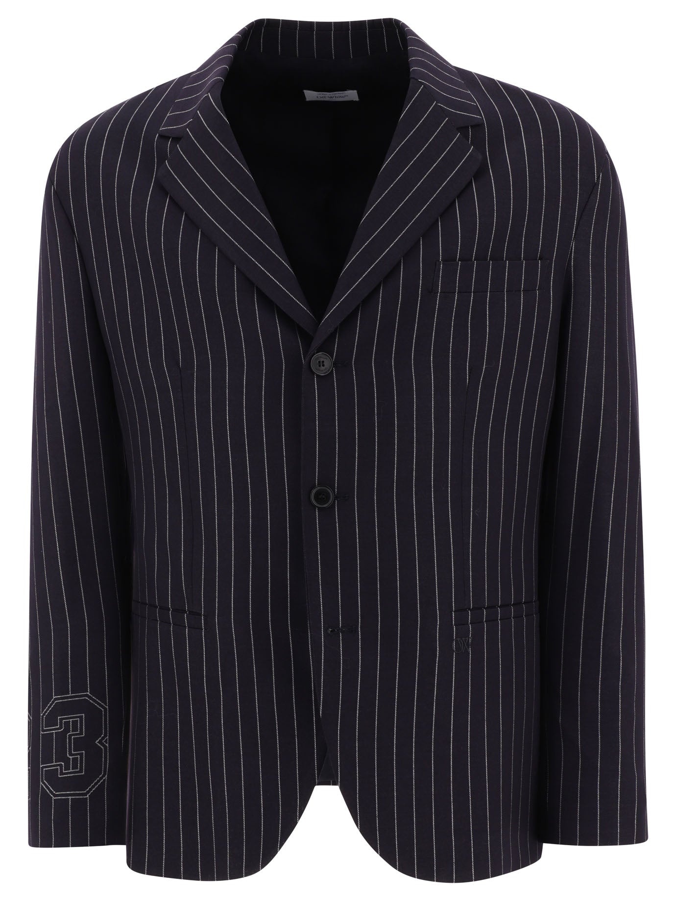 Off-white Pinstriped Blazer - 1