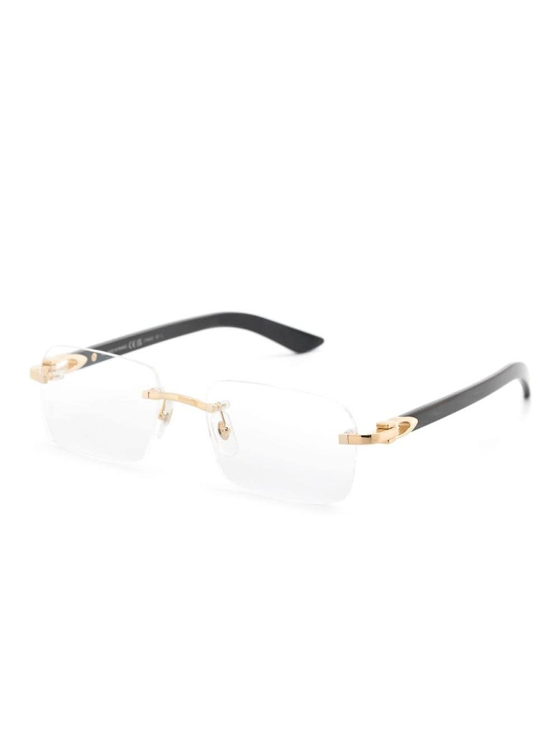 Cartier logo-plaque rectangle-frame glasses outlook