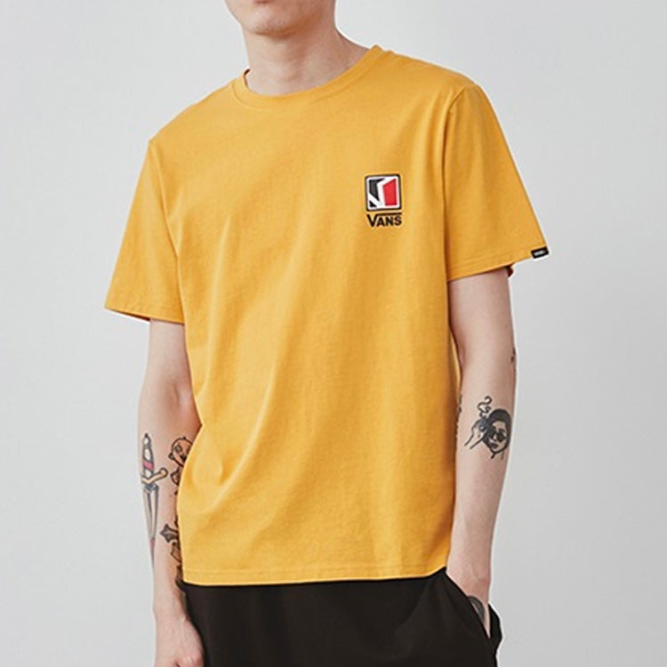 Vans Classic Logo Printing Short Sleeve Couple Style Yellow VN0A4P4G50X - 3
