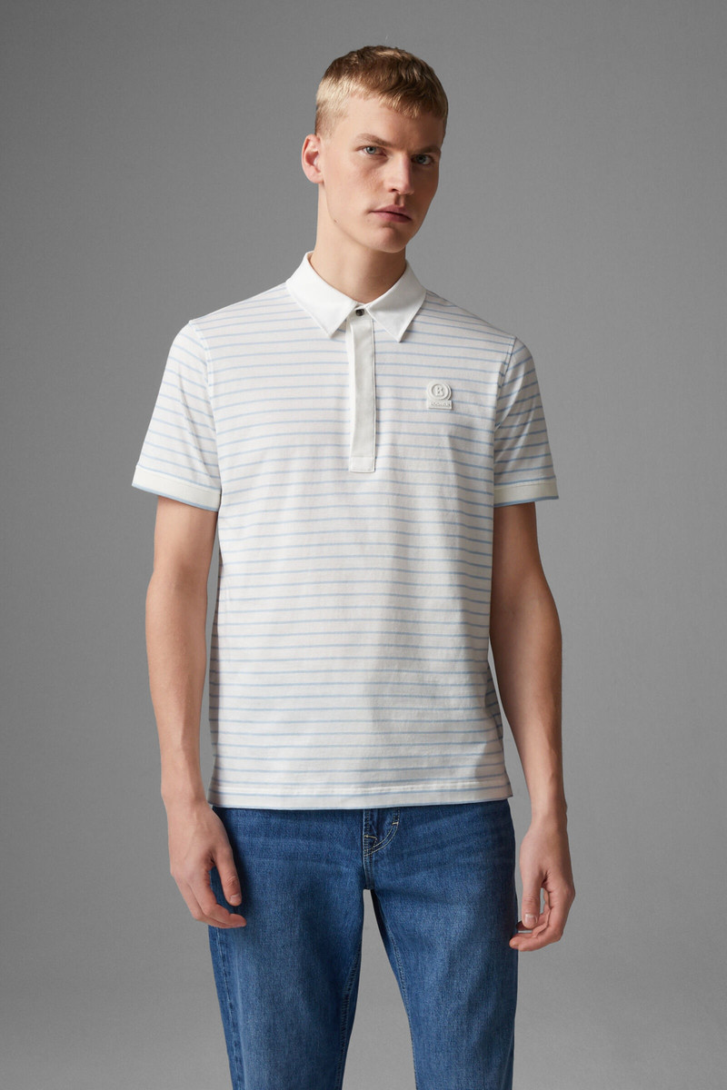 Duncan polo shirt in Off-white/Light blue 2