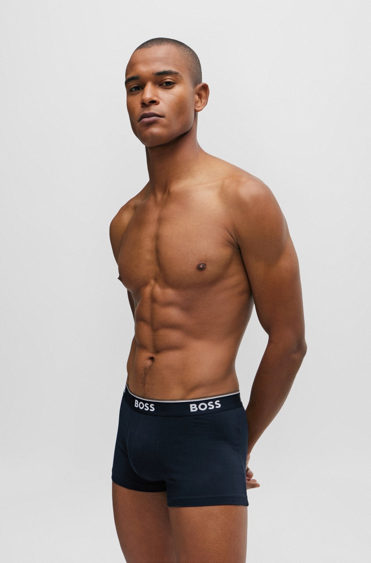 THREE-PACK OF STRETCH-COTTON TRUNKS WITH LOGO WAISTBANDS - 6