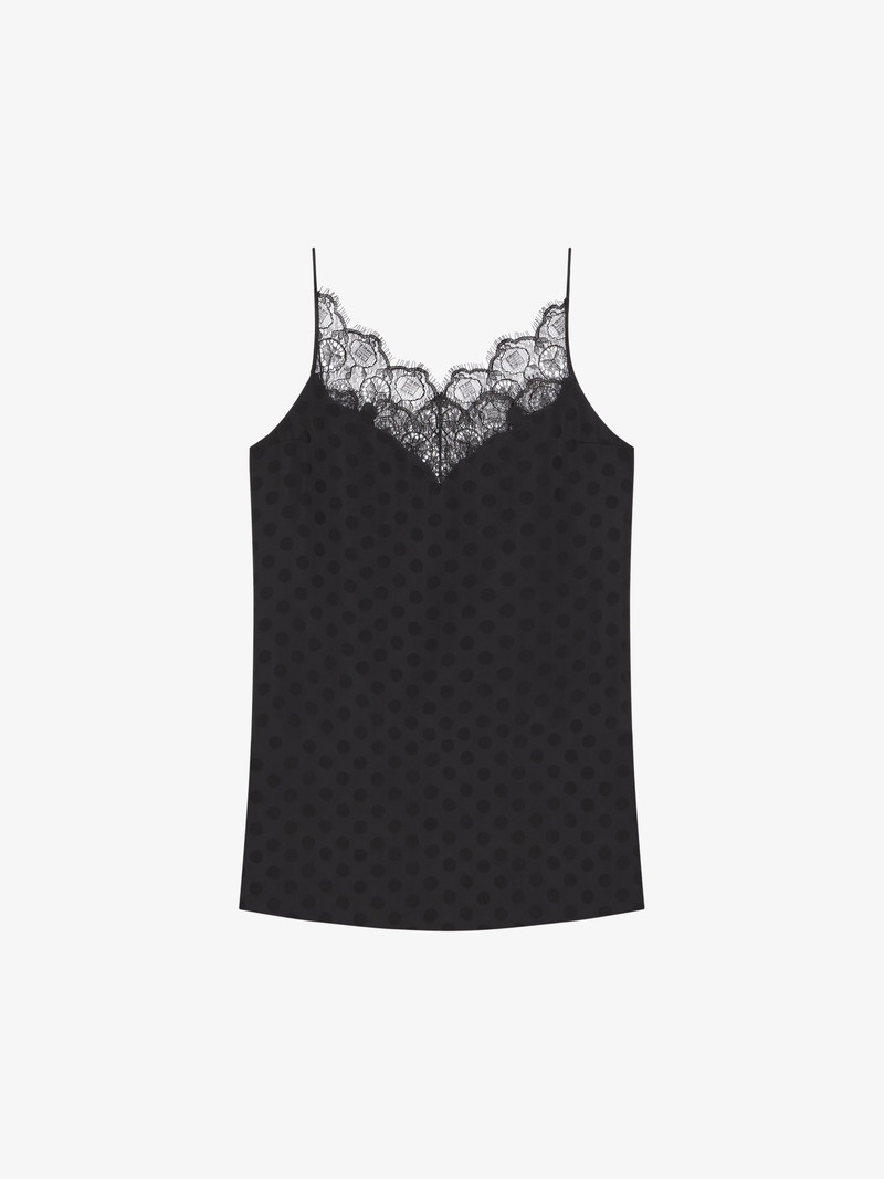 TOP IN POLKA DOTS JACQUARD AND LACE 1
