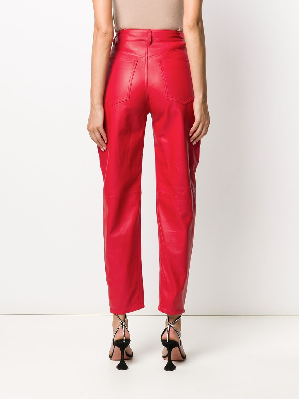 high-waisted tapered trousers - 4