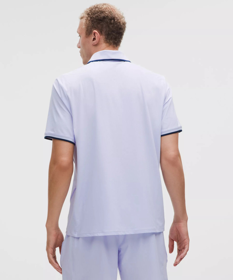 UV-Protective Striped Mesh Tennis Polo Shirt 3