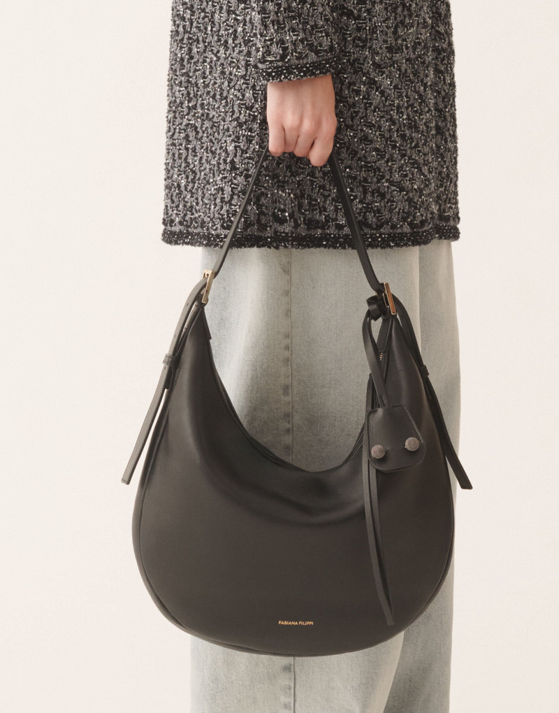 Black nappa hobo bag 5