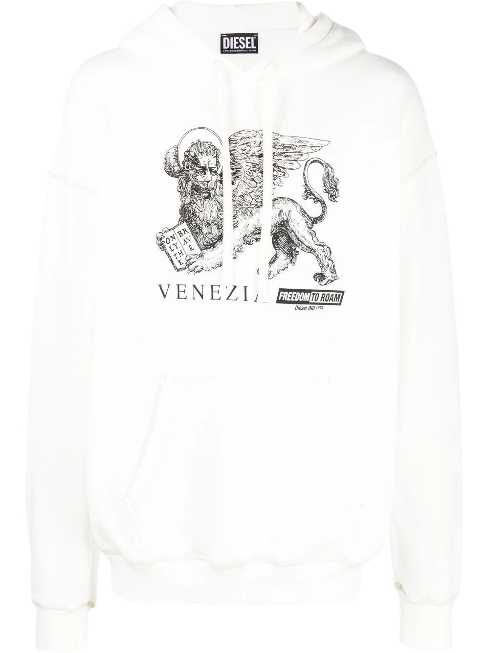 Venezia-print detail hoodie - 1