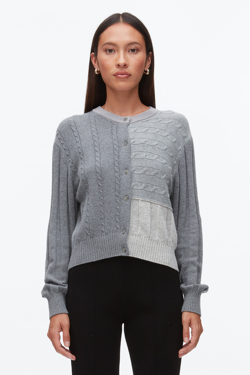Mix Cable Crew Neck Cardigan 3