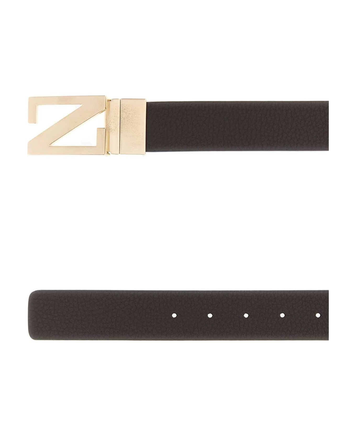 Brow Leather Reversible Belt - 2