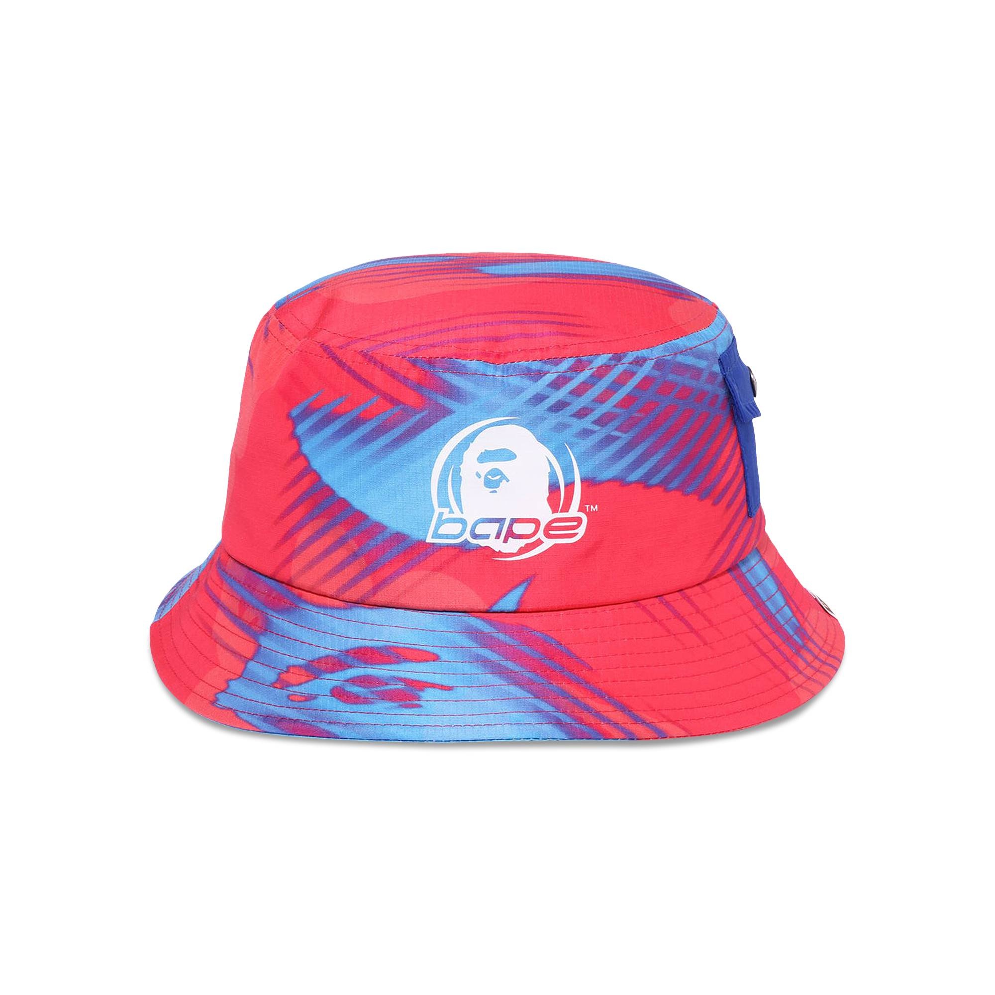 BAPE Stroke Camo Pocket Bucket Hat 'Red' - 1