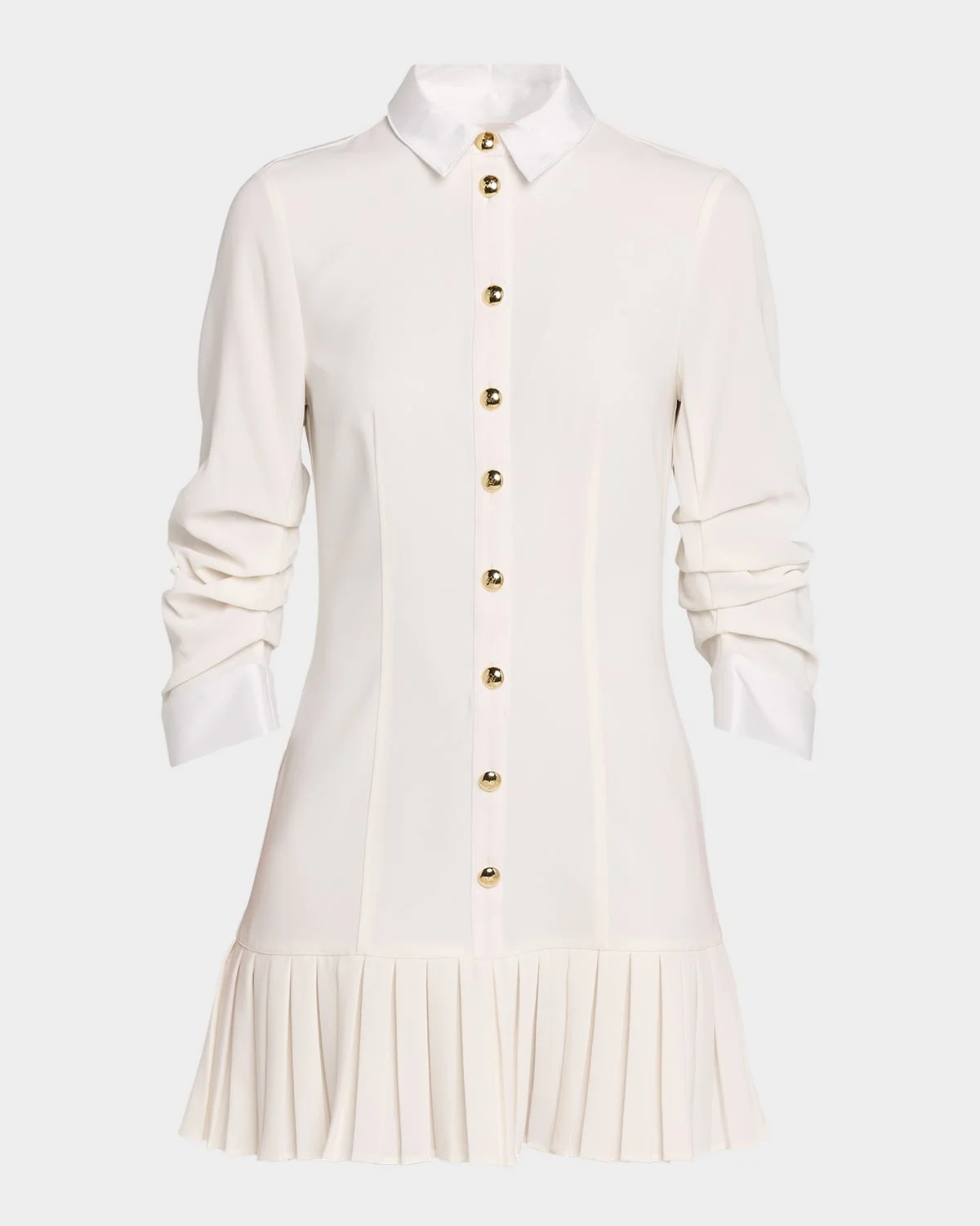 Luca Drapey Crepe Mini Shirtdress - 1