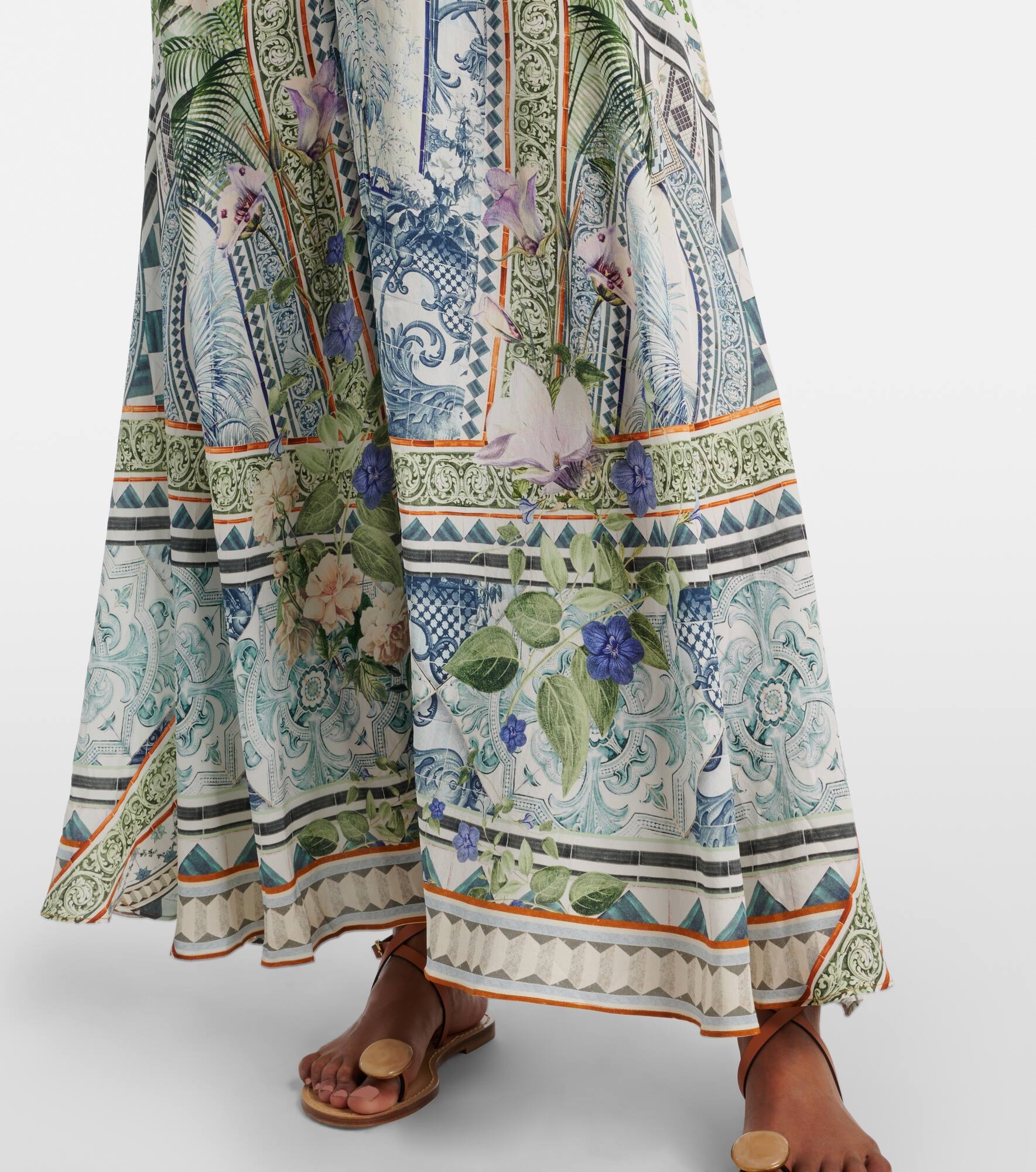 Printed silk crêpe maxi dress - 6