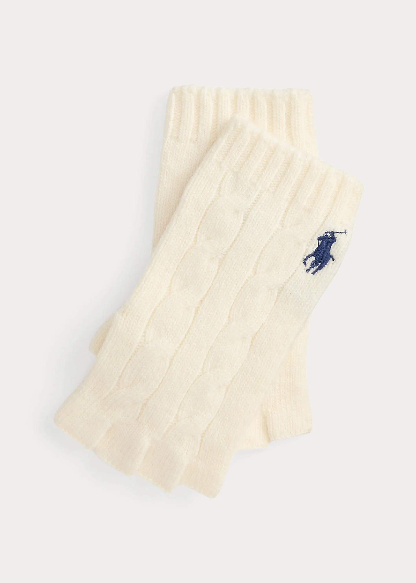 Cable Wool-Cashmere Fingerless Gloves - 1